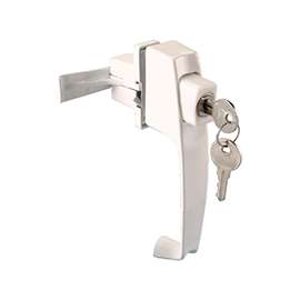 ProSource 47015-UKW-PS Pushbutton Latch, Zinc, White, 5/8 to 1-1/2 in Thick Door, 5/8 in Backset, 5-7/8 in Lever/Knob