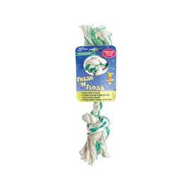 booda 52302 Dog Toy, M, 2-Knot, Natural Cotton, Green