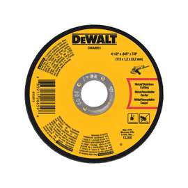 DeWALT DWA8051 Cutting Wheel, 4-1/2 in Dia, 29/64 in Thick, 7/8 in Arbor, Medium, Aluminum Oxide Abrasive