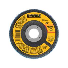 DeWALT DWA8207 Flap Disc, 4-1/2 in Dia, 7/8 in Arbor, Coated, 60 Grit, Medium, Zirconia Abrasive