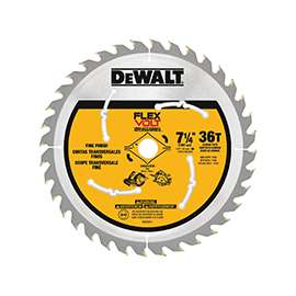 DeWALT DWAFV3736 Circular Saw Blade, 7-1/4 in Dia, Carbide Cutting Edge, 5/8 in Arbor, Carbide
