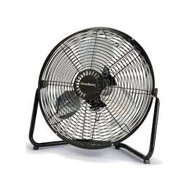 PowerZone LF-14 Floor Fan, 120 VAC, 14 in Dia Blade, 3-Blade, 3-Speed, 120 deg Rotating, Black