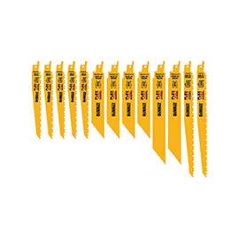 DeWALT FLEXVOLT DWAFV413SET Reciprocating Saw Blade Set, Bi-Metal, Yellow, Tough-Coated, 13-Piece