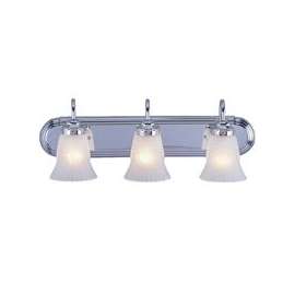 Boston Harbor RF-V-028-CH Vanity Light Fixture, 60 W, 3-Lamp, A19 or CFL Lamp, Steel Fixture, Chrome Fixture