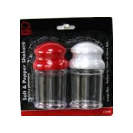 CHEF CRAFT 21042 Salt and Pepper Shaker, Plastic, Clear/Red/White