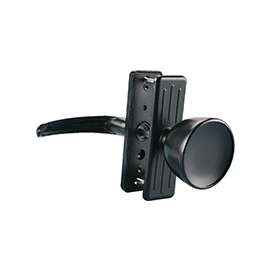ProSource 47035-UK-PS Knob Latch, Zinc, Black, 5/8 to 1-1/2 in Thick Door, 1 in Backset
