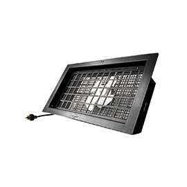 Master Flow PFV1 Powered Foundation Vent, 16 in W, 8 in H, 57 sq-in Net Free Ventilating Area, Polyethylene, Black
