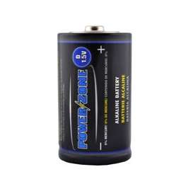 PowerZone LR20-2P-DB Battery, 1.5 V Battery, D Battery, Alkaline, Manganese Dioxide, Potassium Hydroxide and Zinc