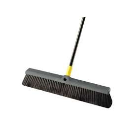 Quickie 00523 Push Broom, 18 in Sweep Face, Polypropylene Bristle, Steel Handle