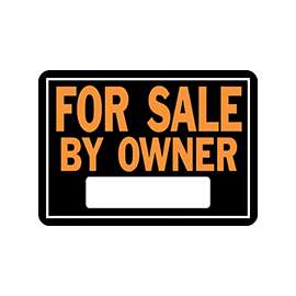 HY-KO Hy-Glo 845 Identification Sign, For Sale By Owner, Fluorescent Orange Legend