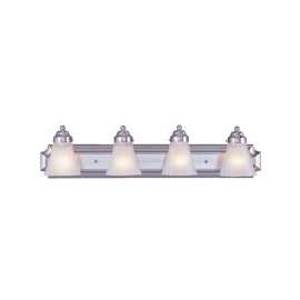 Boston Harbor RF-V-042-BN Vanity Light Fixture, 60 W, 4-Lamp, A19 or CFL Lamp, Steel Fixture, Brushed Nickel Fixture