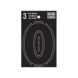 HY-KO 30400 Series 30425 Die-Cut Letter, Character: O, 3 in H Character, Black Character, Vinyl