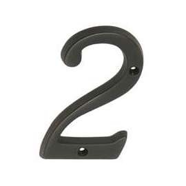 Schlage SC2-3026-716 House Number, Character: 2, 4 in H Character, Bronze Character, Solid Brass