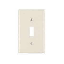 Leviton 010-78001-000 Wallplate, 4-1/2 in L, 2-3/4 in W, 1 -Gang, Thermoset, Light Almond, Smooth