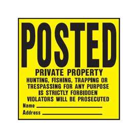 HY-KO YP-1 Novelty Legal Sign, Square, Black Legend, Yellow Background, Plastic, 11 in W x 11 in H Dimensions