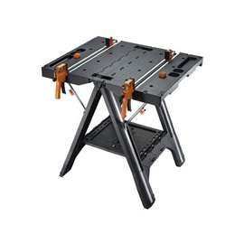 ROCKWELL WX051 Folding Work Table with Quick Clamps, 25 in OAW, 31 in OAH, 300 lb Capacity, Plastic Tabletop