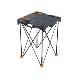 WORX WX066 Portable Work Table, 32 in OAH, 300 lb Capacity, Black, Plastic Tabletop