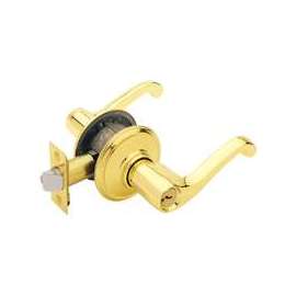 Schlage Flair Series F51A FLA 605 Entry Lever Lockset, Solid Brass, Brass