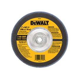 DeWALT DW8329 Flap Disc, 7 in Dia, 5/8-11 Arbor, Coated, 60 Grit, Medium, Zirconium Oxide Abrasive