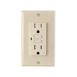 AF Lighting 2498575 Duplex GFCI Receptacle, 15 A, Ivory