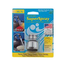 Whedon SU7C Faucet Aerator, 15/16-27 x 55/64-27 Male x Female Thread, Brass, Chrome Plated