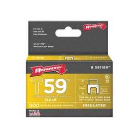 T59 Type Staples, 5/16 in L x 5/16 in W, Clear
