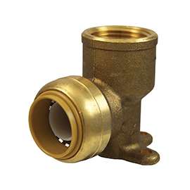 SharkBite U340LFA Tube to Pipe Elbow, 3/4 in, 90 deg Angle, Brass, 200 psi Pressure