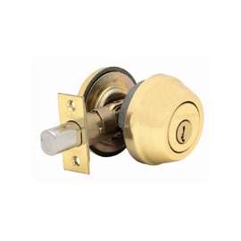 Kwikset 780LO3SMTRCALRCSK Deadbolt, Alike Key, Steel, Polished Brass, 2-3/8 to 2-3/4 in Backset, K3/SMT Keyway