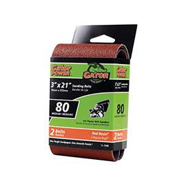 Gator 3146 Sanding Belt, 3 in W, 21 in L, 80 Grit, Medium, Aluminum Oxide Abrasive