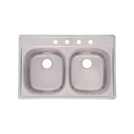 KINDRED FDS804NB Kitchen Sink, 14 in W, 15-1/2 in D Bowl, Stainless Steel