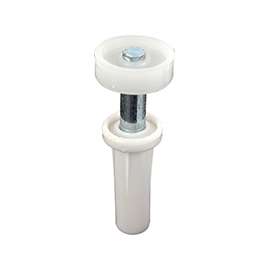 Prime-Line N 6582 Door Roller, 7/8 in Dia Roller, 1/4 in W Roller, Nylon, White, 1-Roller, 30 lb, Top Mounting
