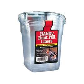 HANDy BER-2520-CT Paint Pail Liner, 1 qt Capacity, Plastic, Clear