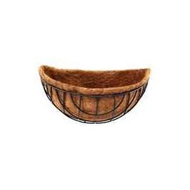 Landscapers Select Wall Basket with Natural Coconut Liner, Half-Circle, 22 lb Capacity, Matte Black