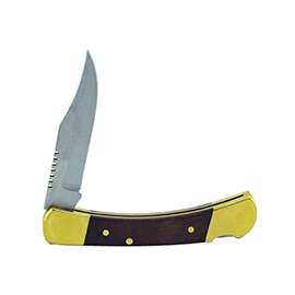 Sheffield 12106 Folding Pocket Knife, 3 in L Blade, Brass Handle