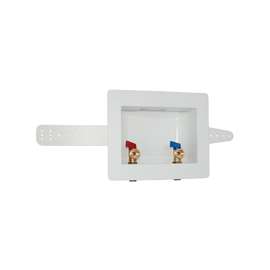 EASTMAN 60248 Washing Machine Outlet Box, 1/2, 3/4 in Connection, Brass, White