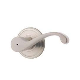 Kwikset Signature Series 730CHL15RCLRCSBX Privacy Lever, 4-7/32 in L Lever, Satin Nickel
