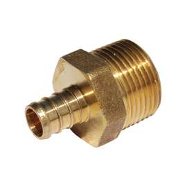 SharkBite UC116LFA Hose to Pipe Adapter, 1/2 x 3/4 in, PEX Barb x MNPT, DZR Brass, 200 psi Pressure