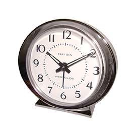 BABY BEN 11611QA Alarm Clock, Plastic Case, Silver Case