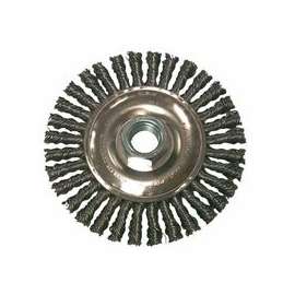 Stringer Bead Wheel Brushes, 4 in D x 4 in W, 0.02 in, Carbon Steel