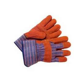 Work Gloves, Large, Cowhide, Blue