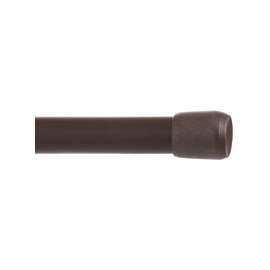 Kenney KN620 Spring Tension Rod, 5/8 in Dia, 28 to 48 in L, Metal, Chocolate