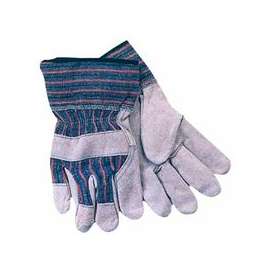 Work Gloves, Large, Cowhide, Pearl Gray