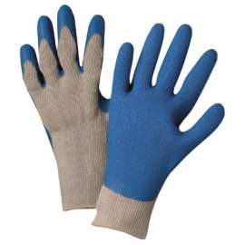 Latex Coated Gloves, Medium, Blue/Gray