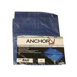 Multiple Use Tarps, 8 ft Long, 6 ft Wide, Polyethylene, Blue