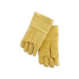 High-Heat Wool-Lined Gloves, Fiberglass/Wool, Yellow, Large