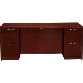 HON 10700 Series Left Pedestal Credenza, 72w x 24d x 29.5h, Bourbon Cherry