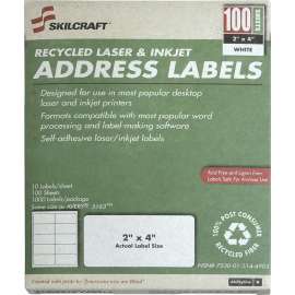 SKILCRAFT 2"x4" Laser/Inkjet Address Labels