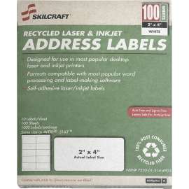 SKILCRAFT 1" Recycled Laser/Inkjet Address Labels