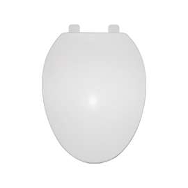 ProSource Q-019-WH Toilet Seat, Elongated, Polypropylene, White, Plastic Hinge