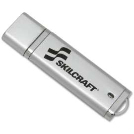 SKILCRAFT - 16 GB Silver USB 2.0 Flash Drive with Password Protection (1 per Pack)